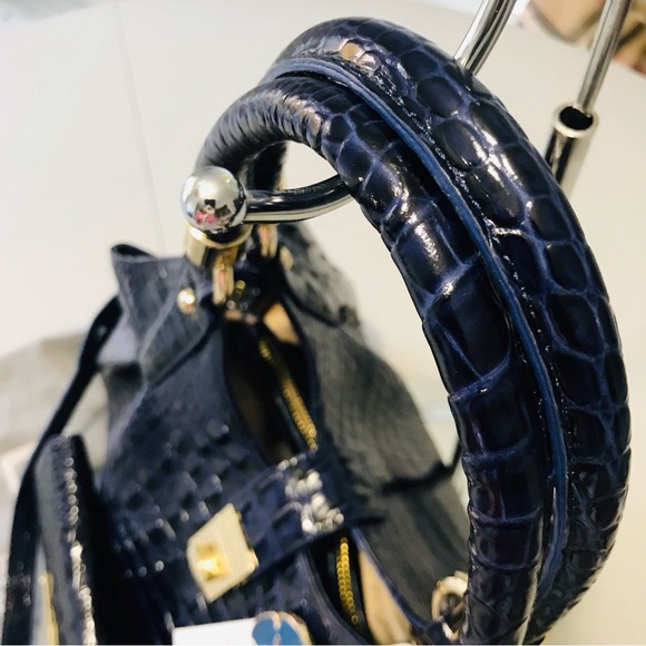 BRAHMIN SET - Elisa Ink Hobo + Checkbook Wallet + Sand Dollar Tassel - Picture 10 of 16